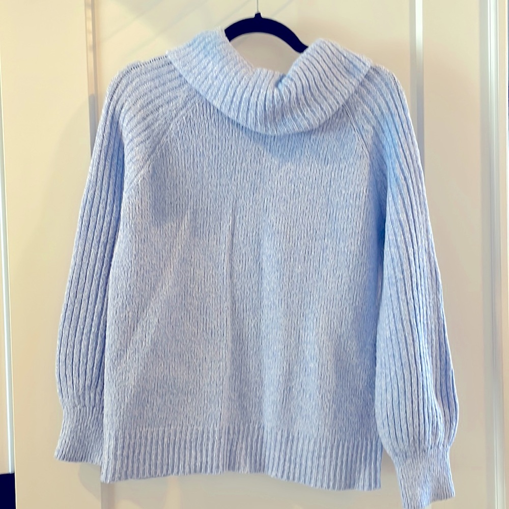 Nine West cowl neck sweater blue marled
